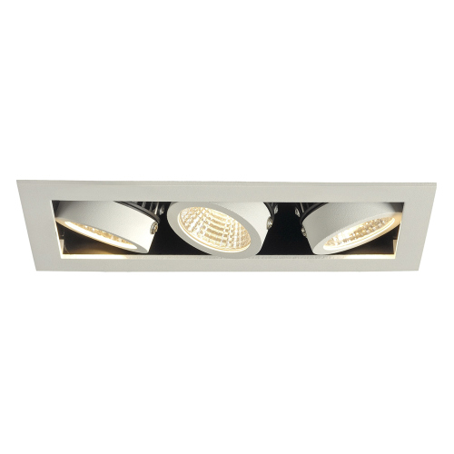 SLV KADUX LED Triple DL Set, mattweiss, 38°, 3000K, inkl. Treiber