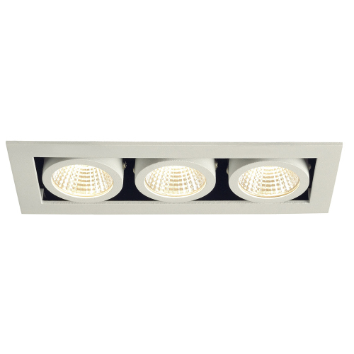 SLV KADUX LED Triple DL Set, mattweiss, 38°, 3000K, inkl. Treiber