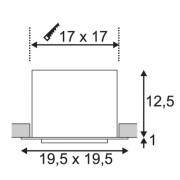 KADUX LED Single DL  Set, mattschwarz, 30°, 3000K, inkl. Treiber
