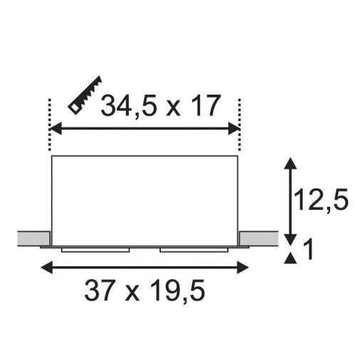 SLV KADUX LED Double  DL Set, mattweiss, 30°, 3000K, inkl. Treiber