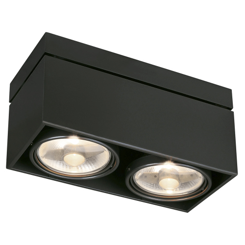SLV KARDAMOD SURFACE SQUARE ES111 DOUBLE Deckenleuchte, eckig, schwarz, 2xGU10, max. 2x75W