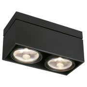 KARDAMOD SURFACE SQUARE ES111 DOUBLE Deckenleuchte, eckig, schwarz, 2xGU10, max. 2x75W