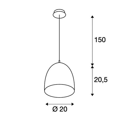 SLV PARA CONE 20 Pendelleuchte, rund, schwarz/gold, E27 max. 60W