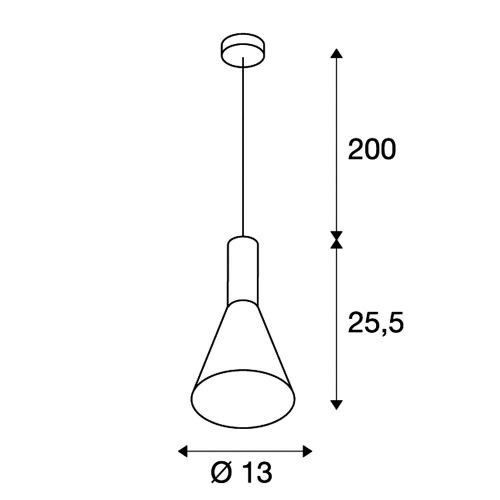 SLV PHELIA 10 Pendelleuchte PD E27 schwarz aluminium max. 23W Höhe 25.5cm
