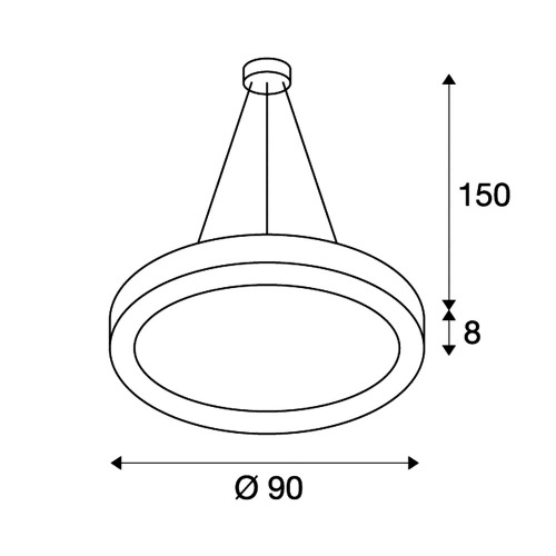 SLV MEDO RING 90, Pendelleuchte, weiss, LED