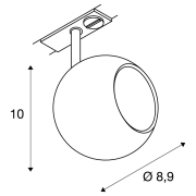LIGHT EYE® 90 1~ Spot weiß/chrom GU10 QPAR51 max. 50W inkl. 1P.-Adapter