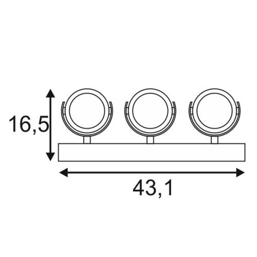 SLV KALU LED 3 Wand- und Deckenleuchte, mattschwarz, 3x10W, 3000K