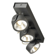 KALU LED 3 Wand- und Deckenleuchte, mattschwarz, 3x10W, 3000K