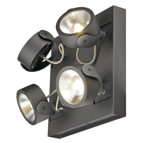 SLV KALU LED 4 square Wand- und Deckenleuchte  mattschwarz , 4x10W, 3000K