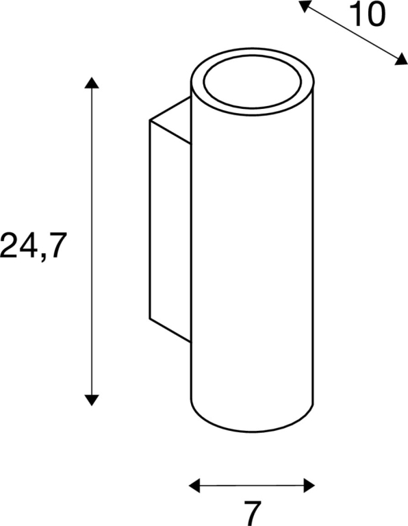 SLV PLASTRA Gips Wandleuchte Tube rund QPAR51 2x GU10 max. 70W