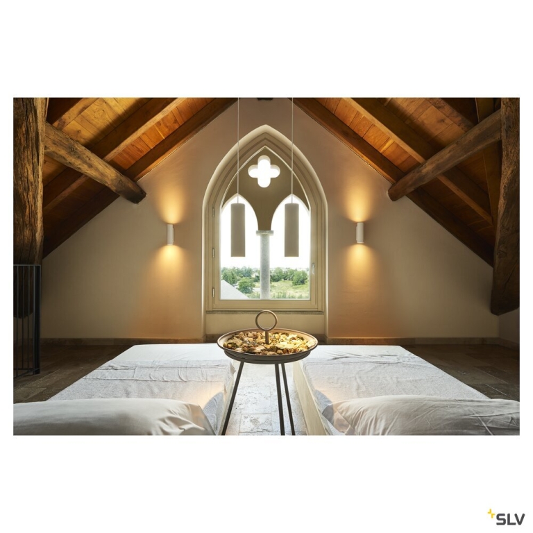 SLV PLASTRA Gips Wandleuchte Tube rund QPAR51 2x GU10 max. 70W