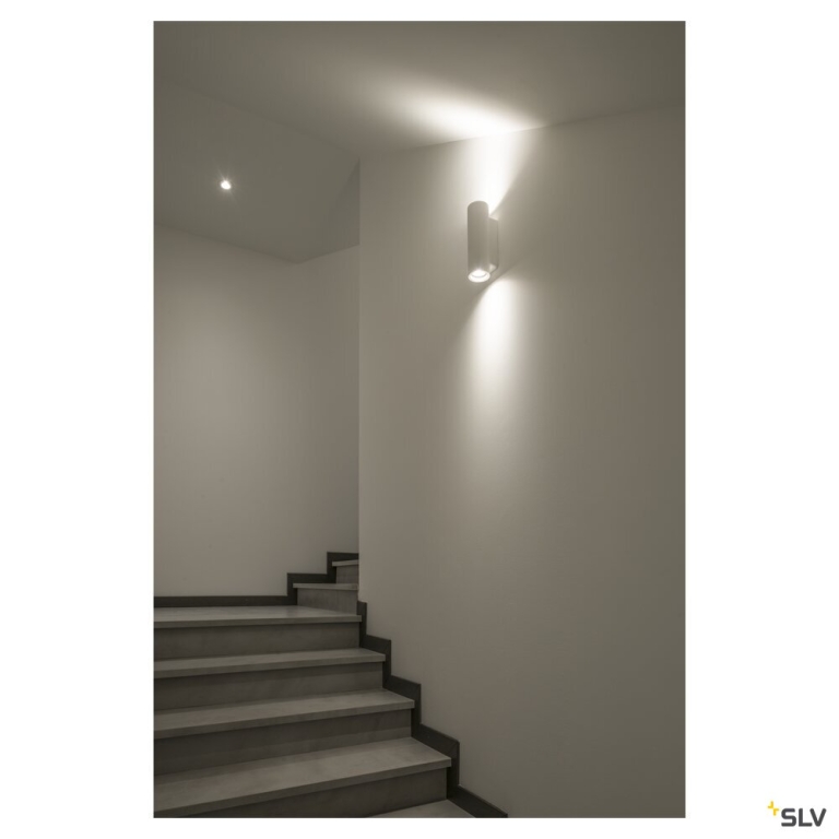 SLV PLASTRA Gips Wandleuchte Tube rund QPAR51 2x GU10 max. 70W