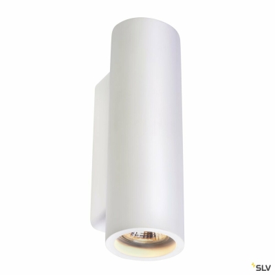 SLV PLASTRA Gips Wandleuchte Tube rund QPAR51 2x GU10 max. 70W