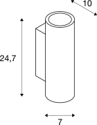 PLASTRA Gips Wandleuchte Tube rund QPAR51 2x GU10 max. 70W