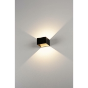 LED Wandleuchte LOGS IN L schwarz/gold eckig 3000K 6W CRI 90 300lm Up/Down