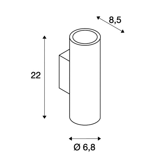 SLV ENOLA_B UP/DOWN Wandleuchte, mattschwarz, 2xGU10, max. 50W