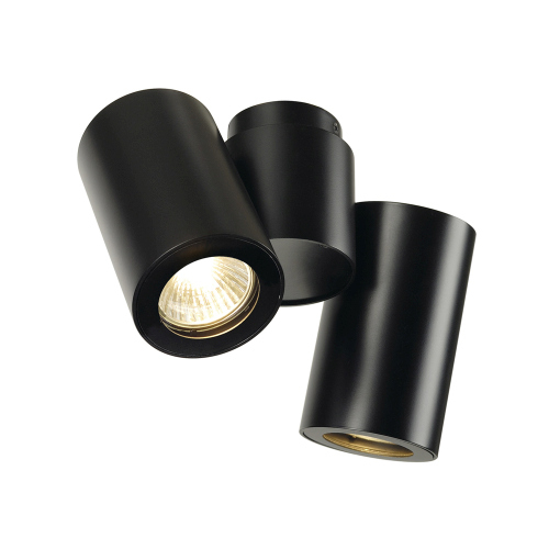 SLV ENOLA_B SPOT double, Wand- und Deckenleuchte, mattschwarz, 2xGU10, max. 2x50W