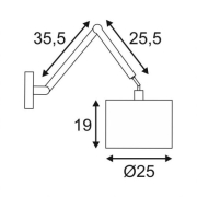 TENORA WL-2 Wandleuchte mit Doppel- schwenkarm, schwarz