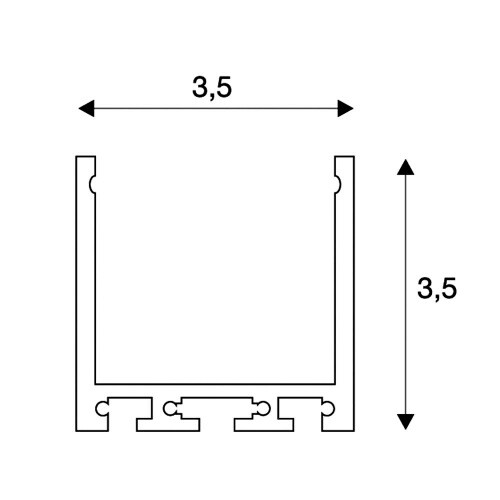SLV GLENOS Square Profil 3030, 1m, silber