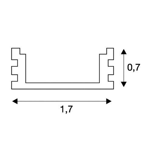SLV GLENOS Linearprofil 1808-100, 1m, matt weiss