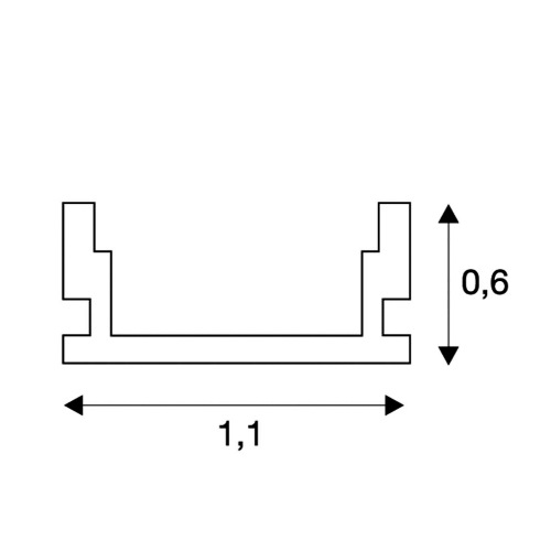 GLENOS Linearprofil 1107-100, 1m, matt weiss