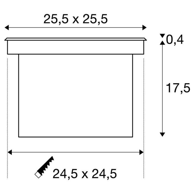 SLV DASAR® 255 LED SQUARE Bodeneinbauleuchte 4000K IP67 31W asymmetrisch edelstahl 316
