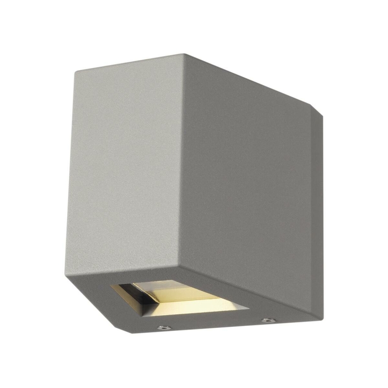 SLV OUT-BEAM Outdoor LED-Wandleuchte silbergrau IP44 3000K Beam up/Flood down