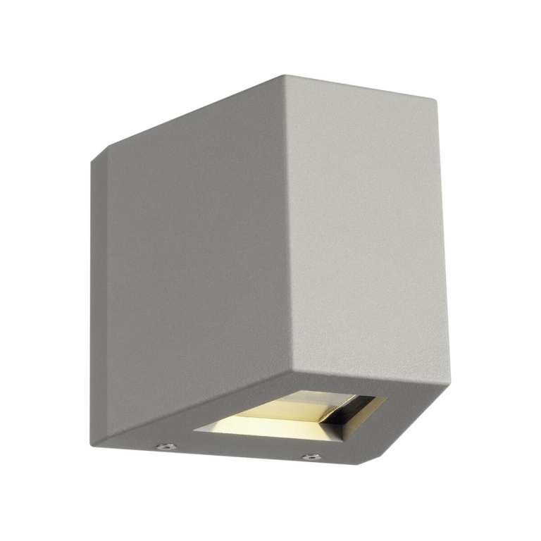 SLV OUT-BEAM Outdoor LED-Wandleuchte silbergrau IP44 3000K Beam up/Flood down