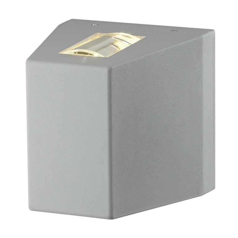 SLV OUT-BEAM Outdoor LED-Wandleuchte silbergrau IP44 3000K Beam up/Flood down
