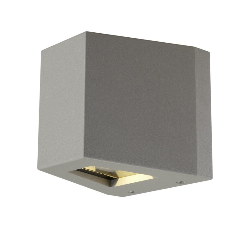 SLV OUT-BEAM Outdoor LED-Wandleuchte silbergrau IP44 3000K Beam up/Flood down