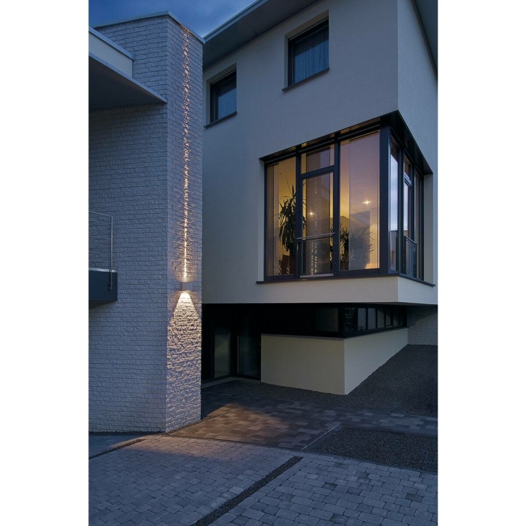 SLV OUT-BEAM Outdoor LED-Wandleuchte silbergrau IP44 3000K Beam up/Flood down