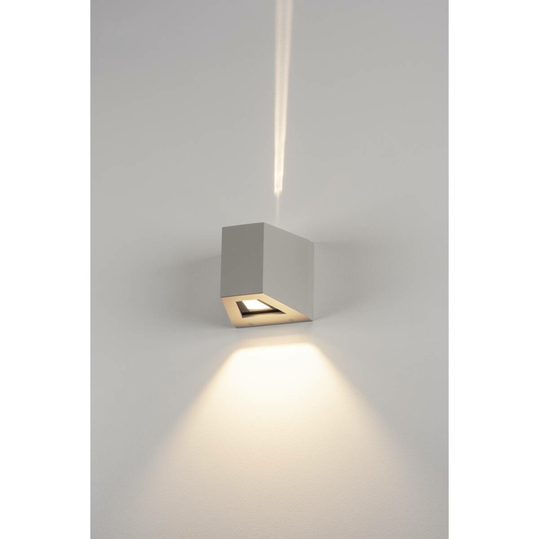 SLV OUT-BEAM Outdoor LED-Wandleuchte silbergrau IP44 3000K Beam up/Flood down