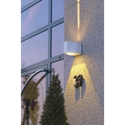 OUT-BEAM Outdoor LED-Wandleuchte silbergrau IP44 3000K Beam up/Flood down