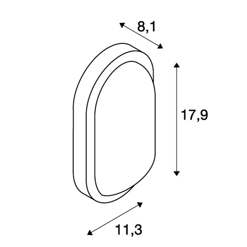 SLV TERANG Wand-und Deckenleuchte, oval, rostfarben, 8W LED, 3000K