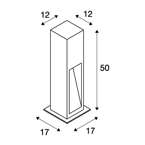 SLV ARROCK STONE LED, 50cm, eckig