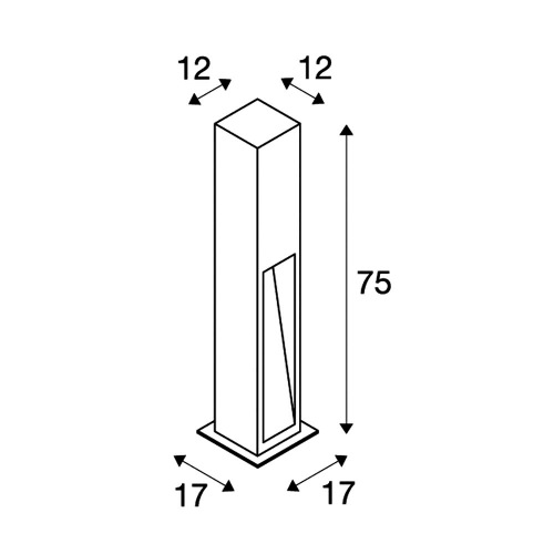 SLV ARROCK STONE LED, 75cm, eckig