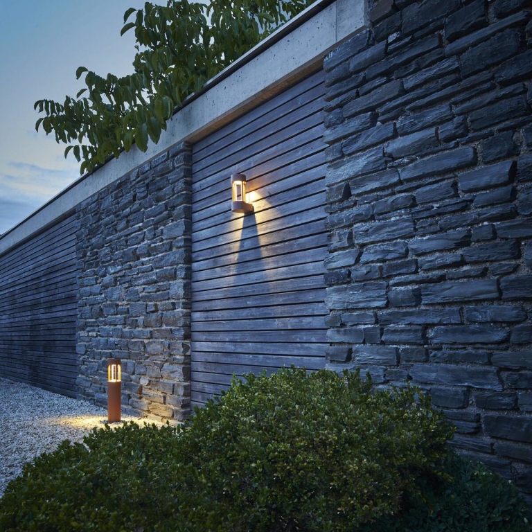 SLV LED Außenwandleuchte SLOTS WALL in Rost-Optik 3000K 140lm IP44 Aluminium