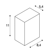 QUAD 1 XL,  Wandleuchte, eckig, weiss, LED, 1x3,2W, 3000K