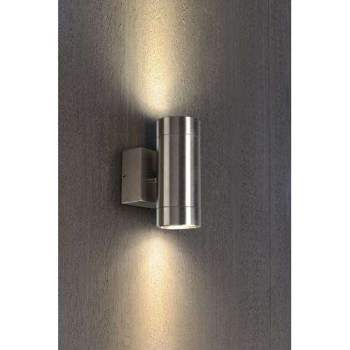 SLV ASTINA STEEL GU 10, Wandleuchte, rund, Edelstahl 304