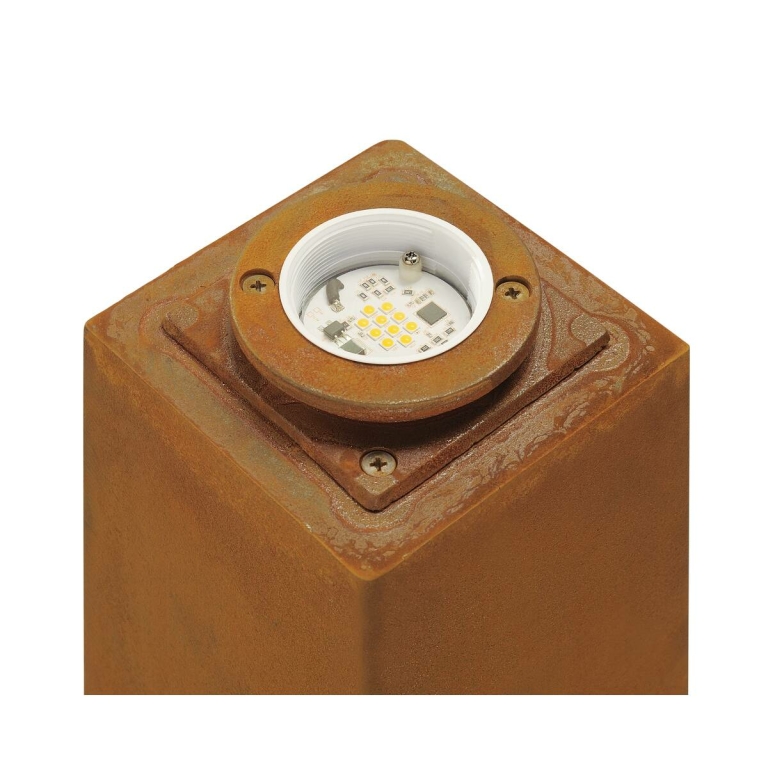 SLV RUSTY® SQUARE 70 LED Wegeleuchte Pollerleuchte 3000K 90lm IP55 FeCSi-Stahl gerostet Höhe 70cm