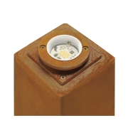 RUSTY® SQUARE 70 LED Wegeleuchte Pollerleuchte 3000K 90lm IP55 FeCSi-Stahl gerostet Höhe 70cm
