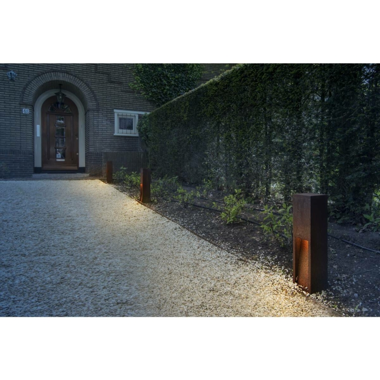 SLV RUSTY® SLOT 50 LED Outdoor Standleuchte 3000K 30lm IP55 FeCSi-Stahl gerostet Höhe 50cm