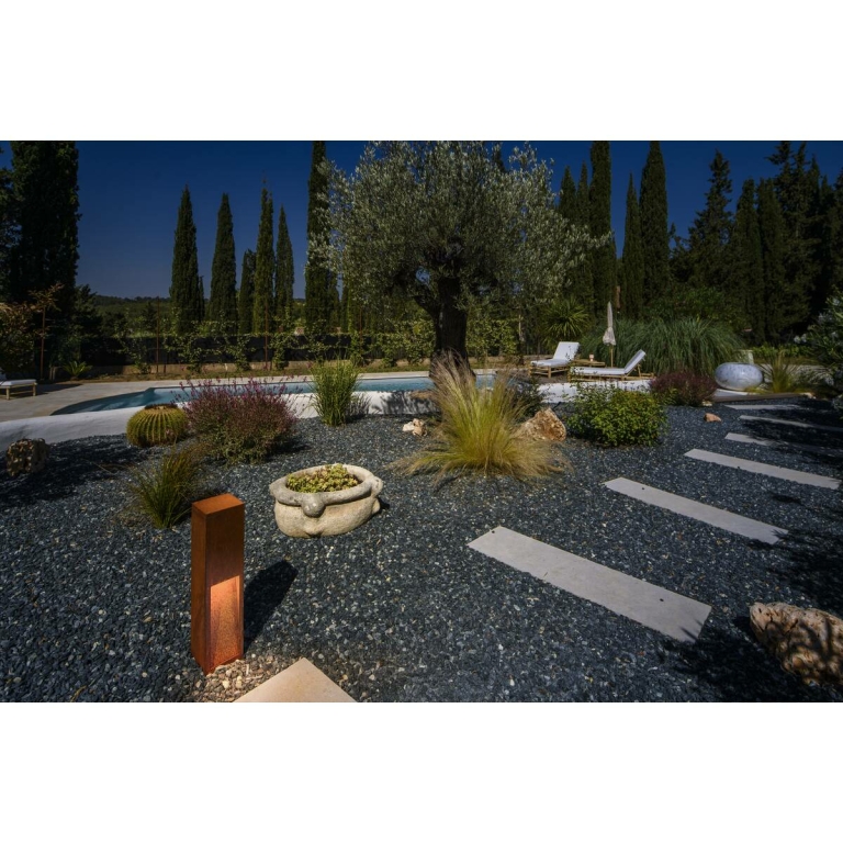 SLV RUSTY® SLOT 50 LED Outdoor Standleuchte 3000K 30lm IP55 FeCSi-Stahl gerostet Höhe 50cm