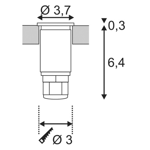 SLV DASAR LED MINI, Bodeneinbau- leuchte, rund, Edelstahl 316, 2W, 3000K, 12-24V, IP67