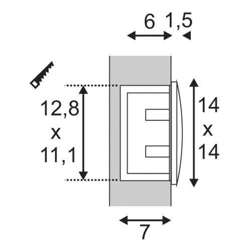 SLV DOWNUNDER OUT LED L, Wandeinbauleuchte, anthrazit