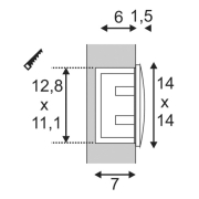 DOWNUNDER OUT LED L, Wandeinbauleuchte, anthrazit