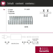 MaxLED 500 Basisset unbeschichtet 5m Warmweiß