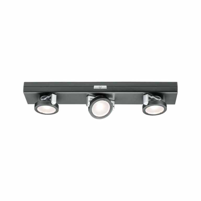 Paulmann LED-Schrankleuchte Rotate 3er-Spot Batteriebetrieb anthrazit schwenkbar dimmbar mit Schalter