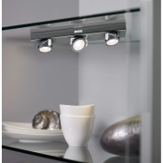 LED-Schrankleuchte Rotate 3er-Spot Batteriebetrieb anthrazit schwenkbar dimmbar mit Schalter