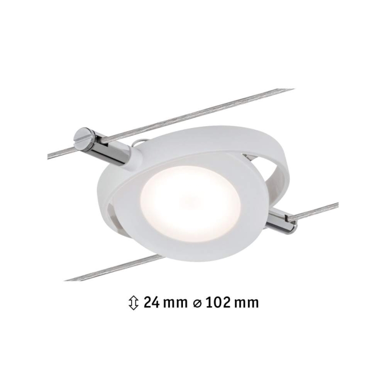 Paulmann LED Seilsystem RoundMac Einzelspot 200lm 4W 2700K 12V Weiß matt